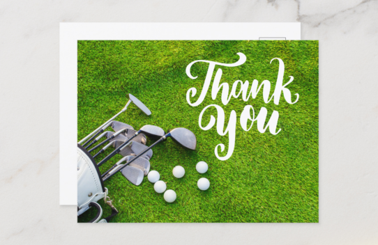 Thank you card for Golfer