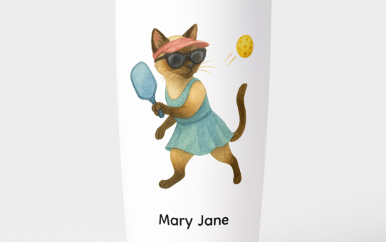 Yen Yen Pickleball Mug – Glam Siamese Cat